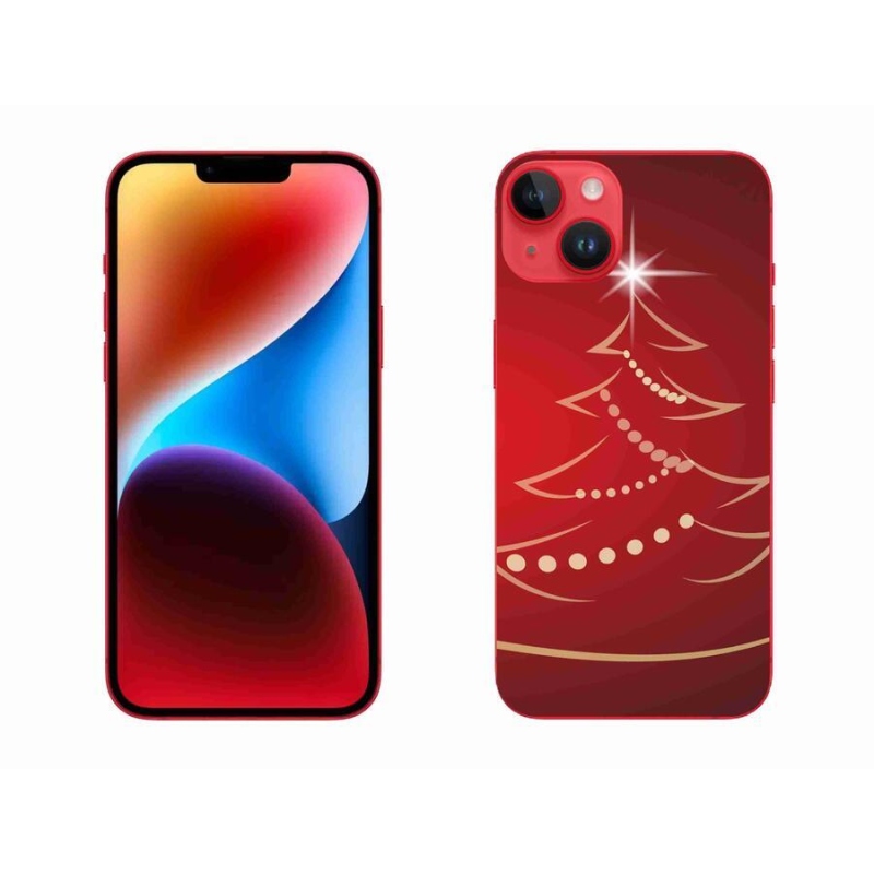 Gelový kryt mmCase na mobil iPhone 14 Plus - kreslený vánoční stromek