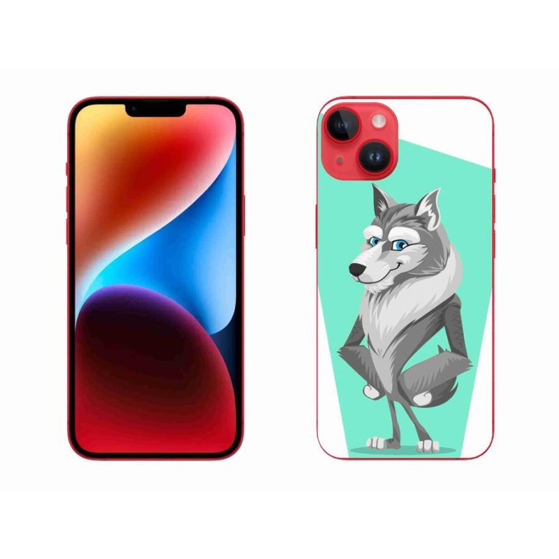 Gelový kryt mmCase na mobil iPhone 14 Plus - kreslený vlk