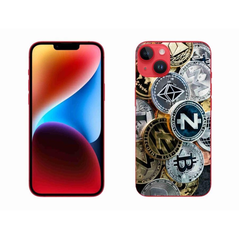 Gelový kryt mmCase na mobil iPhone 14 Plus - kryptoměny