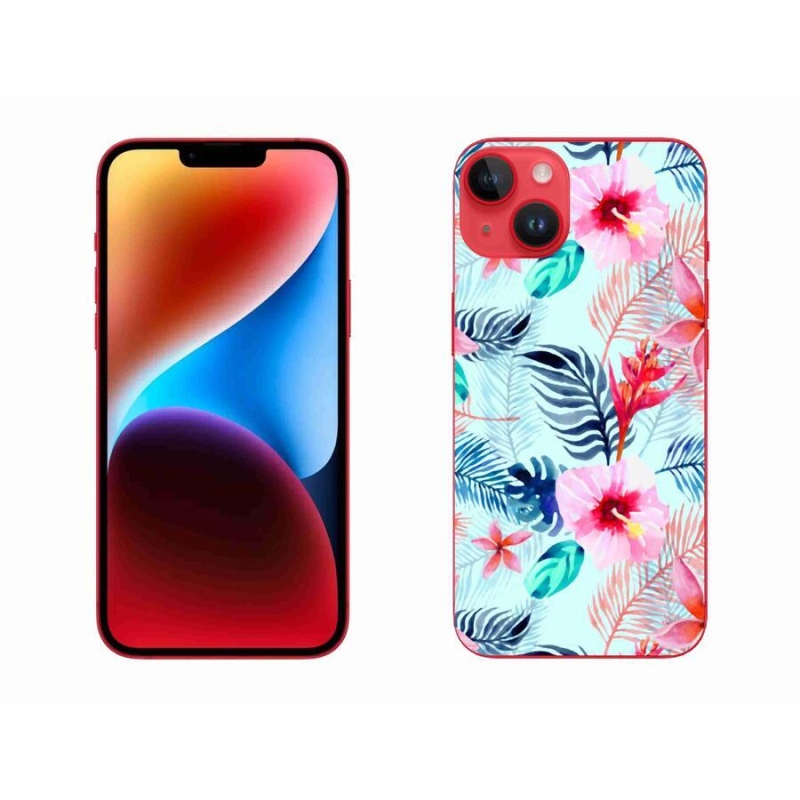 Gelový kryt mmCase na mobil iPhone 14 Plus - květiny