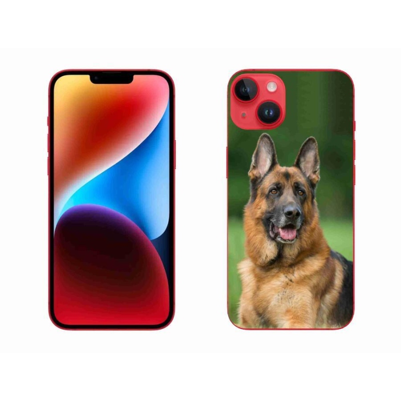 Gelový kryt mmCase na mobil iPhone 14 Plus - německý ovčák