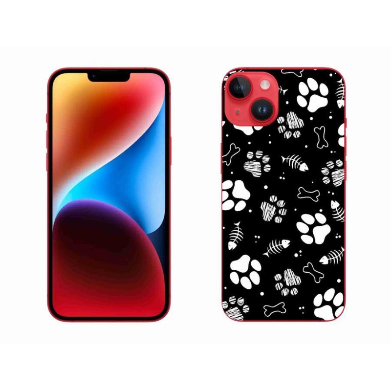 Gelový kryt mmCase na mobil iPhone 14 Plus - psí tlapky