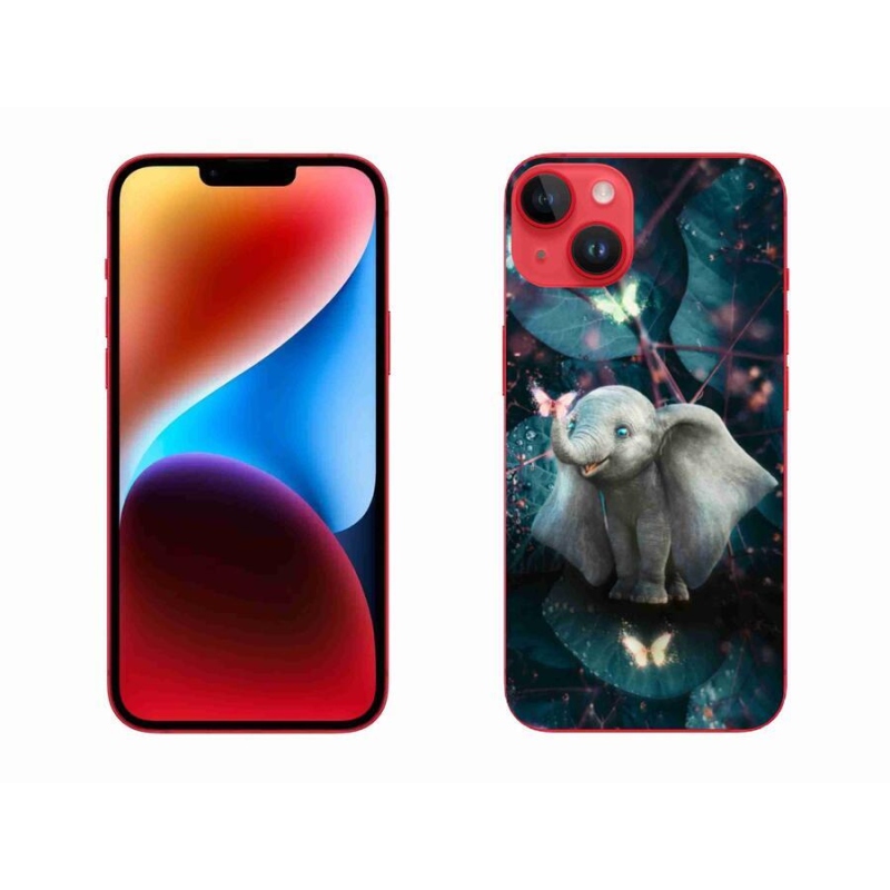 Gelový kryt mmCase na mobil iPhone 14 Plus - roztomilý slon