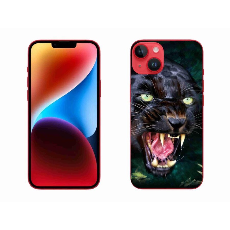 Gelový kryt mmCase na mobil iPhone 14 Plus - rozzuřený černý panter