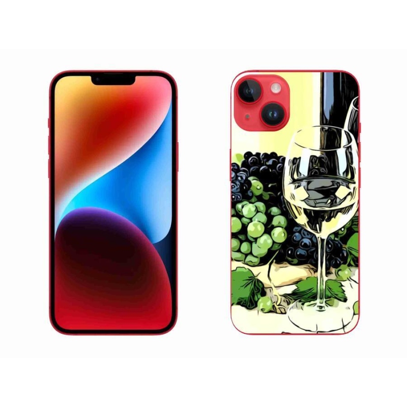 Gelový kryt mmCase na mobil iPhone 14 Plus - sklenka vína