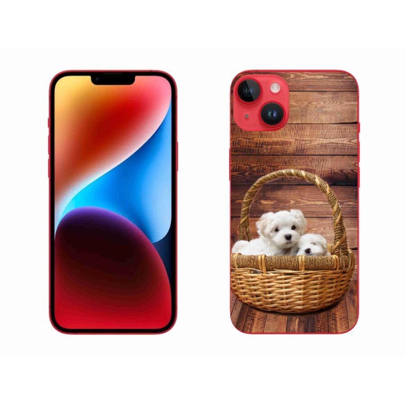 Gelový kryt mmCase na mobil iPhone 14 Plus - štěňátka