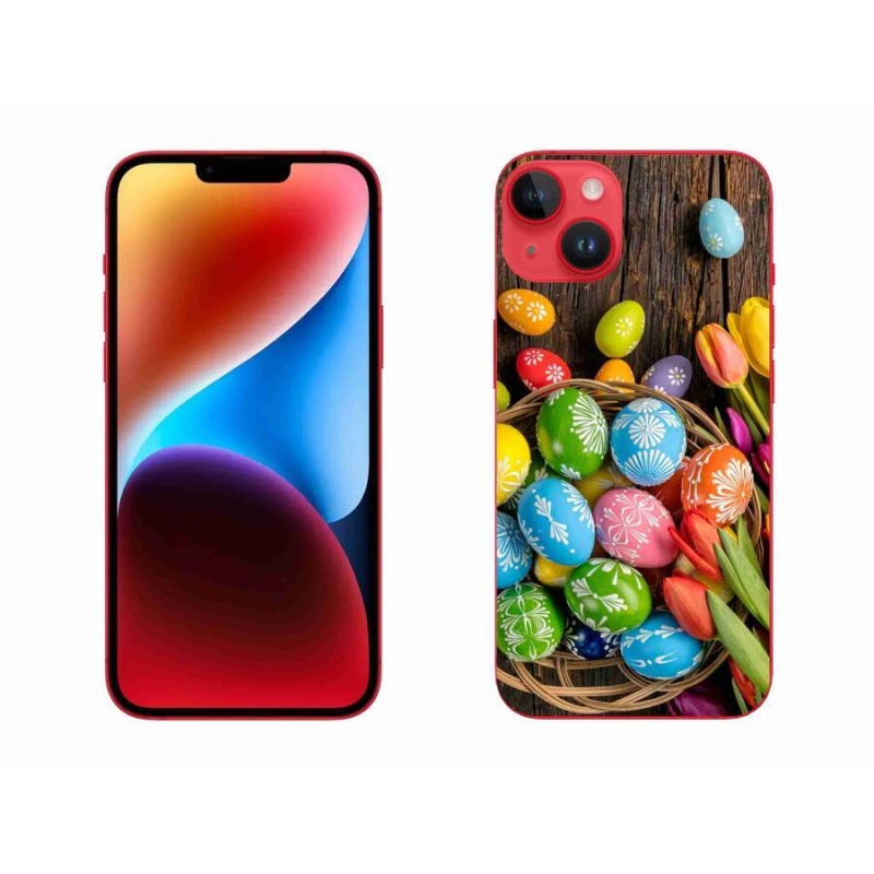 Gelový kryt mmCase na mobil iPhone 14 Plus - velikonoční vajíčka