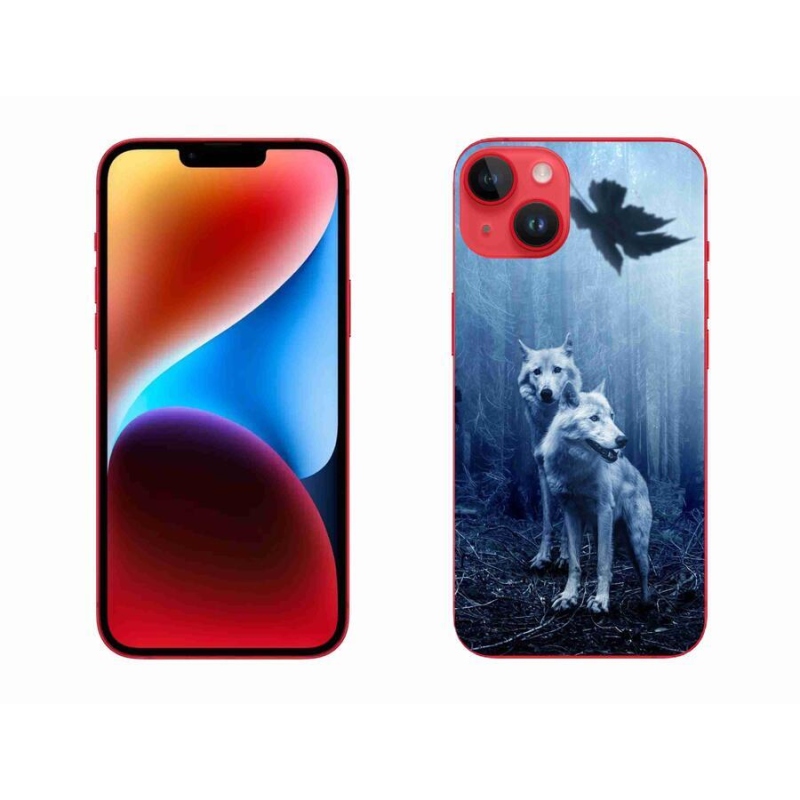 Gelový kryt mmCase na mobil iPhone 14 Plus - vlci v lese