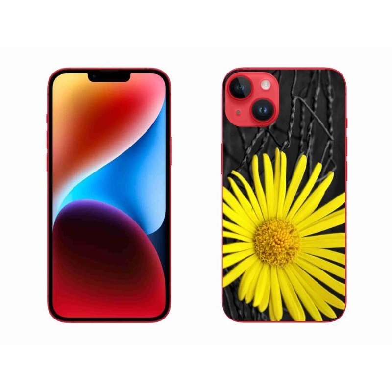 Gelový kryt mmCase na mobil iPhone 14 Plus - žlutá květina