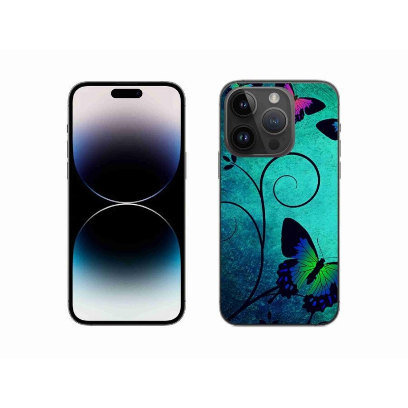 Gelový kryt mmCase na mobil iPhone 14 Pro 6.1 - barevní motýli