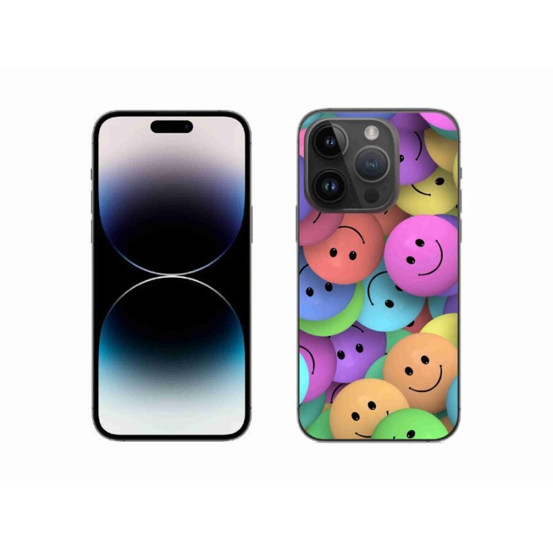 Gelový kryt mmCase na mobil iPhone 14 Pro 6.1 - barevní smajlíci