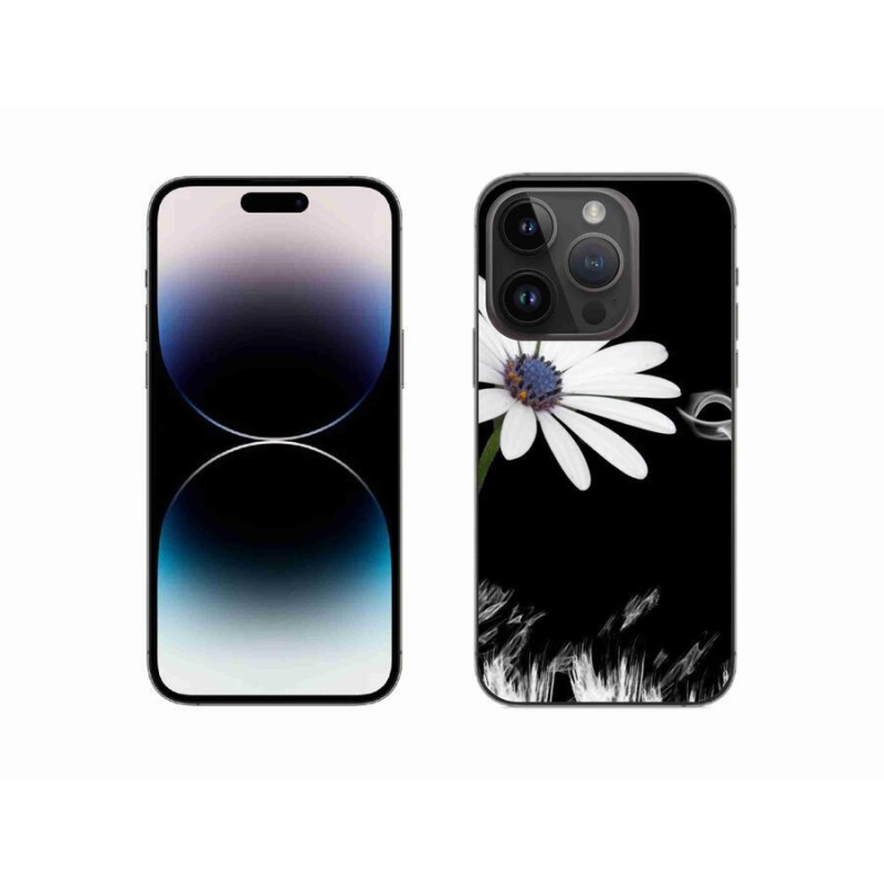 Gelový kryt mmCase na mobil iPhone 14 Pro 6.1 - bílá květina