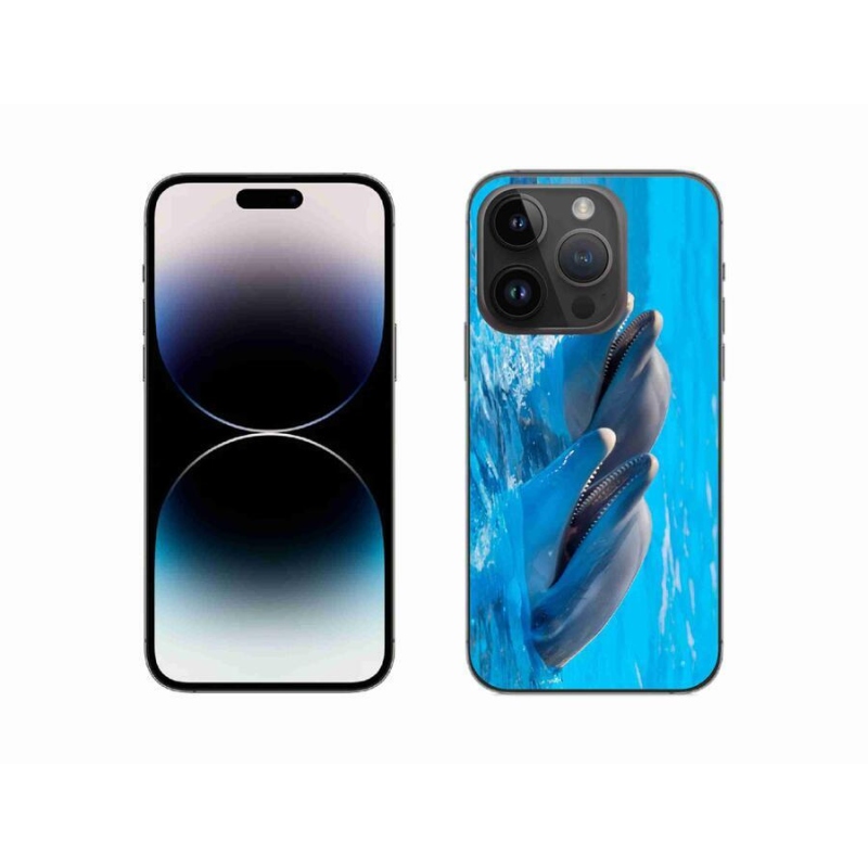 Gelový kryt mmCase na mobil iPhone 14 Pro 6.1 - delfíni