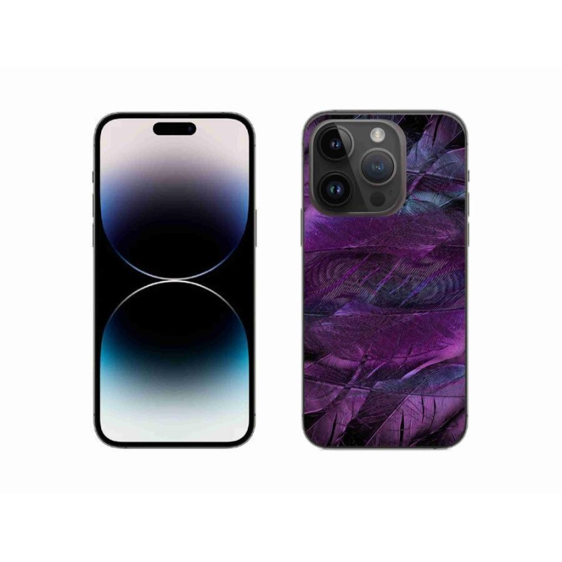Gelový kryt mmCase na mobil iPhone 14 Pro 6.1 - fialová pírka
