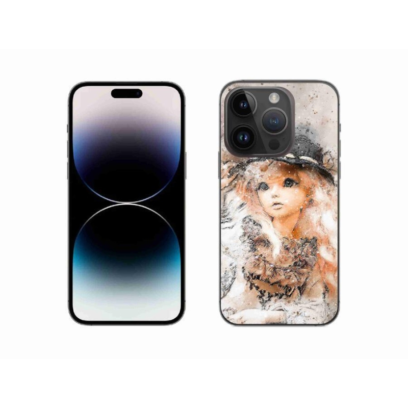 Gelový kryt mmCase na mobil iPhone 14 Pro 6.1 - holčička s kloboukem