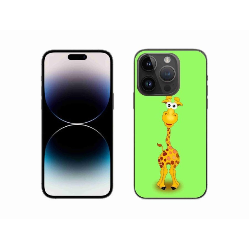 Gelový kryt mmCase na mobil iPhone 14 Pro 6.1 - kreslená žirafa