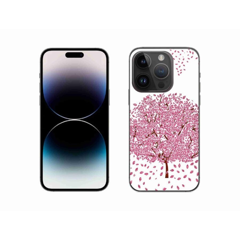 Gelový kryt mmCase na mobil iPhone 14 Pro 6.1 - kreslený strom s listy
