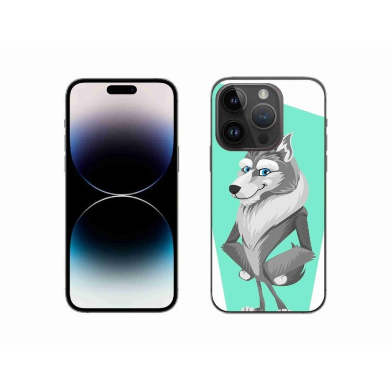 Gelový kryt mmCase na mobil iPhone 14 Pro 6.1 - kreslený vlk