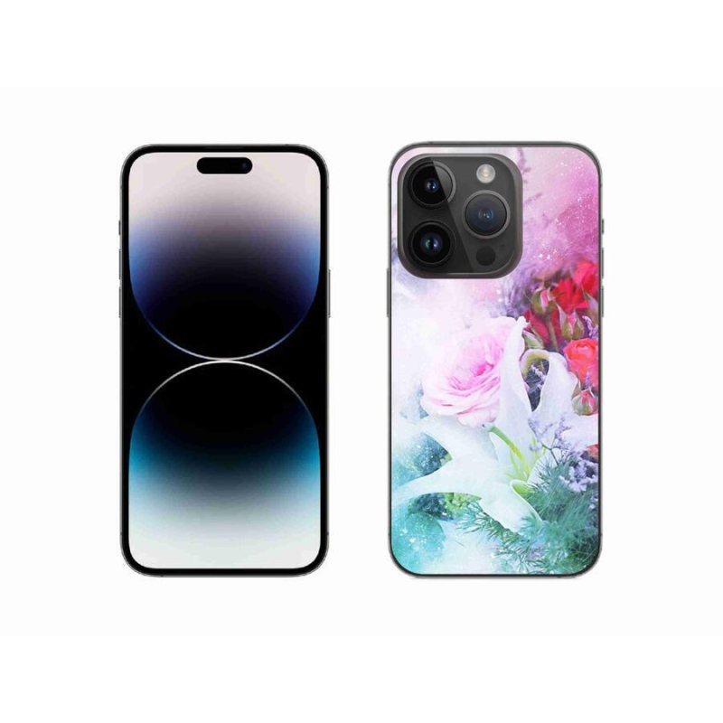 Gelový kryt mmCase na mobil iPhone 14 Pro 6.1 - květiny 4