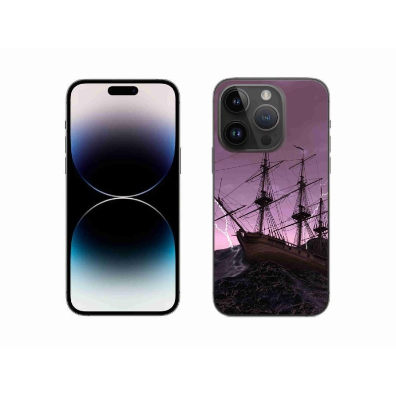 Gelový kryt mmCase na mobil iPhone 14 Pro 6.1 - loď v bouři