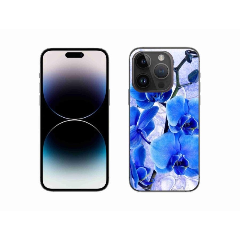 Gelový kryt mmCase na mobil iPhone 14 Pro 6.1 - modré květy