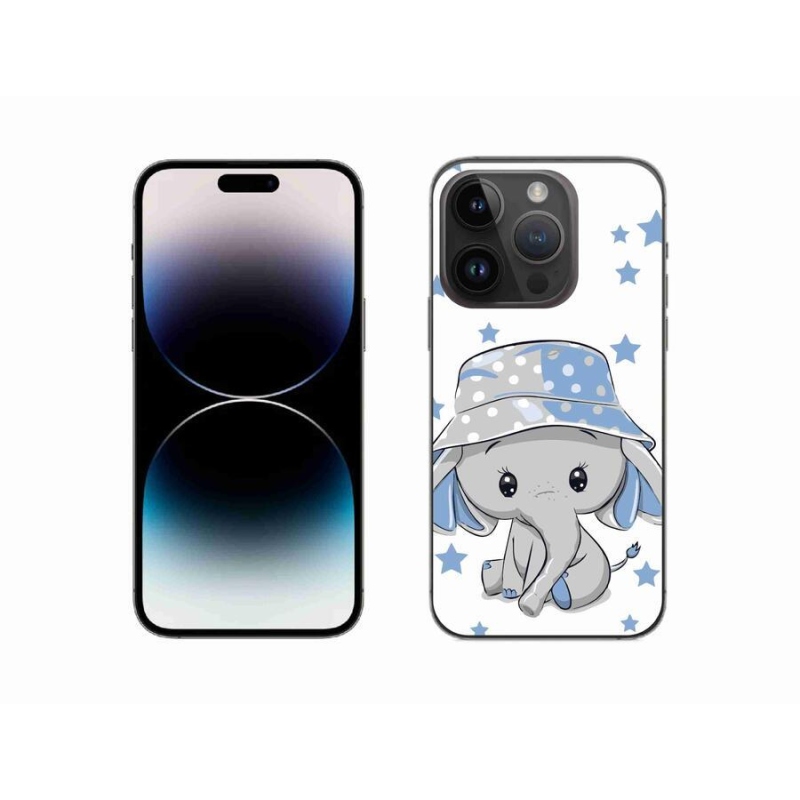 Gelový kryt mmCase na mobil iPhone 14 Pro 6.1 - modrý slon