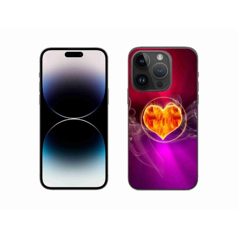 Gelový kryt mmCase na mobil iPhone 14 Pro 6.1 - ohnivé srdce