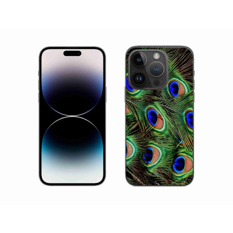 Gelový kryt mmCase na mobil iPhone 14 Pro 6.1 - paví peří
