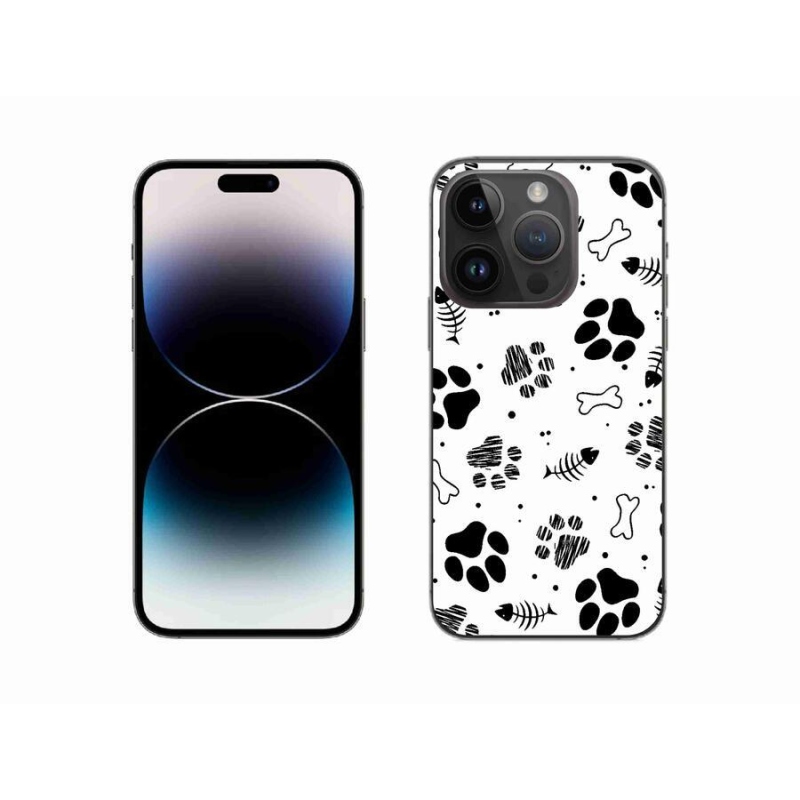 Gelový kryt mmCase na mobil iPhone 14 Pro 6.1 - psí tlapky 1