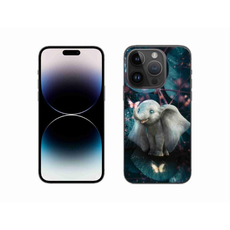 Gelový kryt mmCase na mobil iPhone 14 Pro 6.1 - roztomilý slon