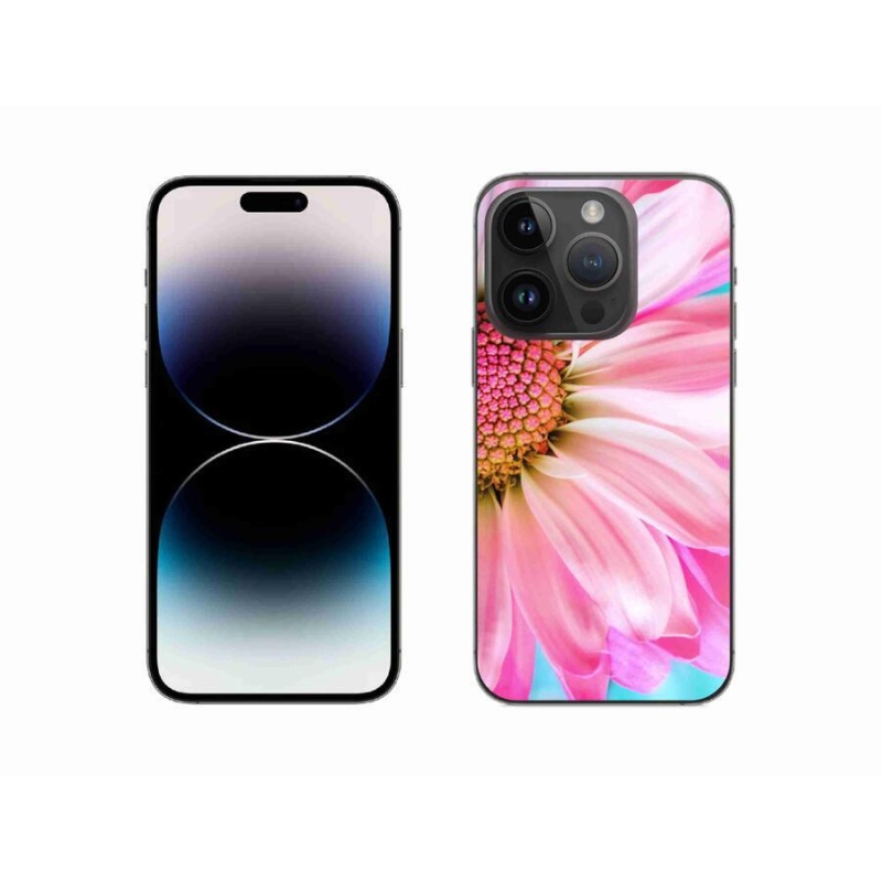 Gelový kryt mmCase na mobil iPhone 14 Pro 6.1 - růžová květina