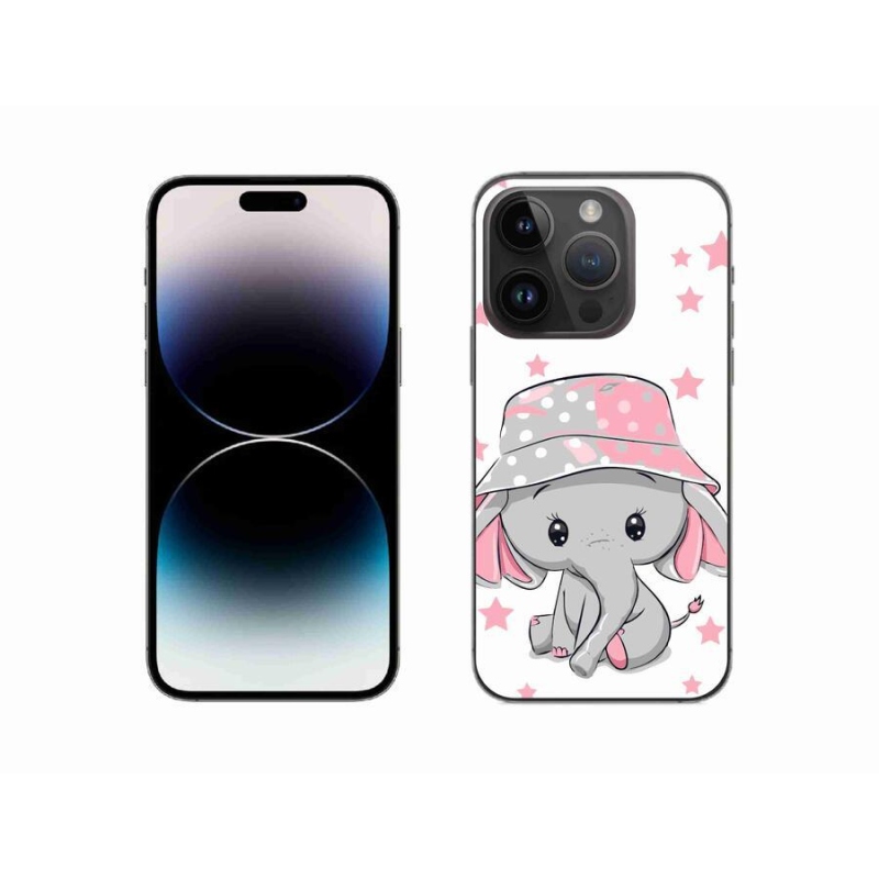 Gelový kryt mmCase na mobil iPhone 14 Pro 6.1 - růžový slon