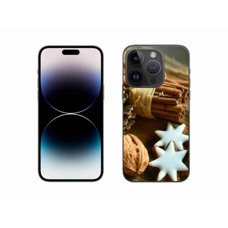 Gelový kryt mmCase na mobil iPhone 14 Pro 6.1 - skořice a perníčky