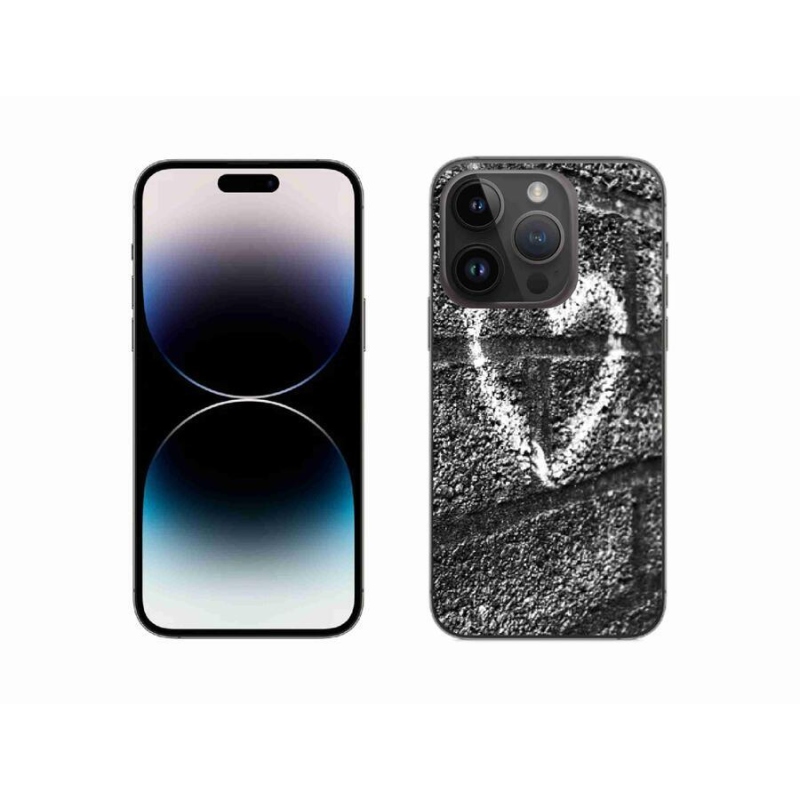 Gelový kryt mmCase na mobil iPhone 14 Pro 6.1 - srdce na zdi
