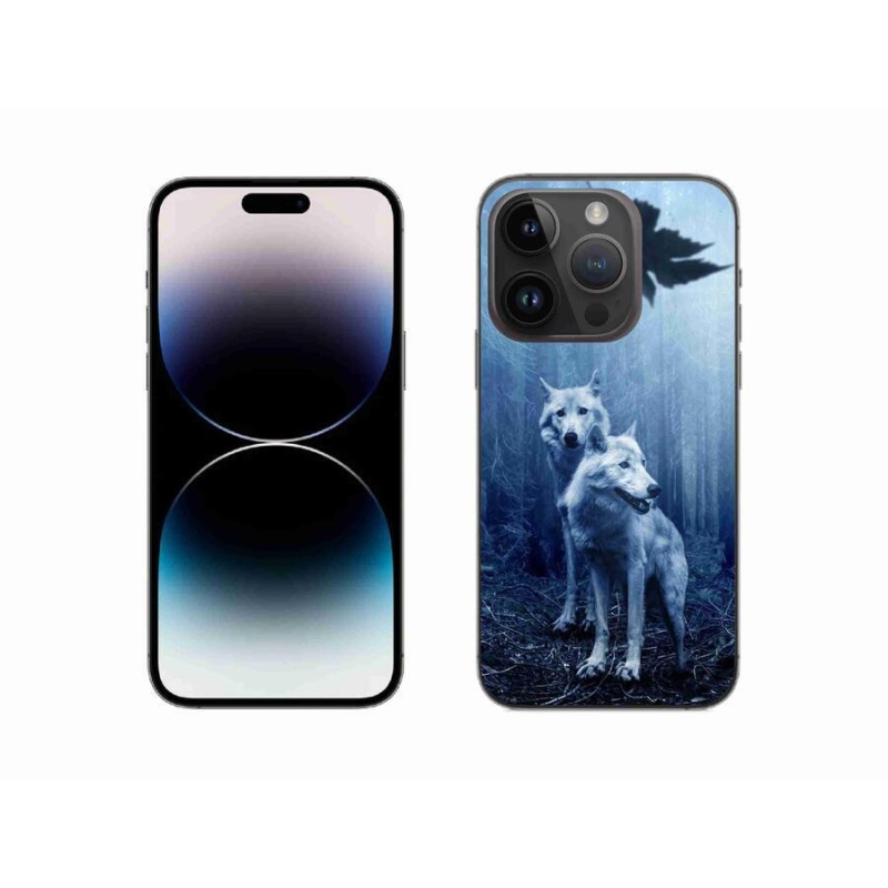 Gelový kryt mmCase na mobil iPhone 14 Pro 6.1 - vlci v lese