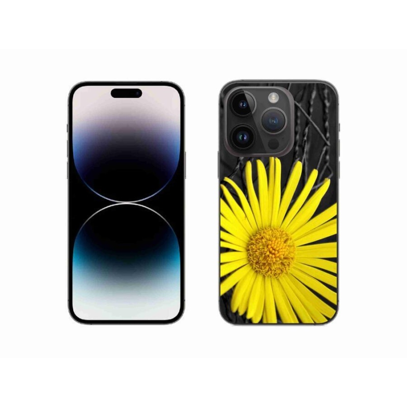 Gelový kryt mmCase na mobil iPhone 14 Pro 6.1 - žlutá květina