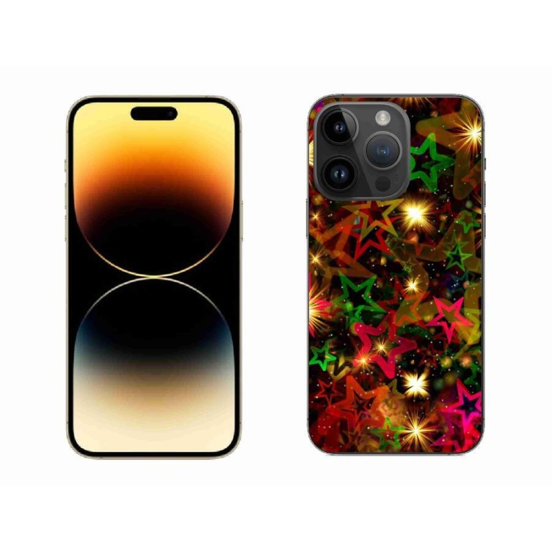 Gelový kryt mmCase na mobil iPhone 14 Pro Max 6.7 - barevné hvězdičky