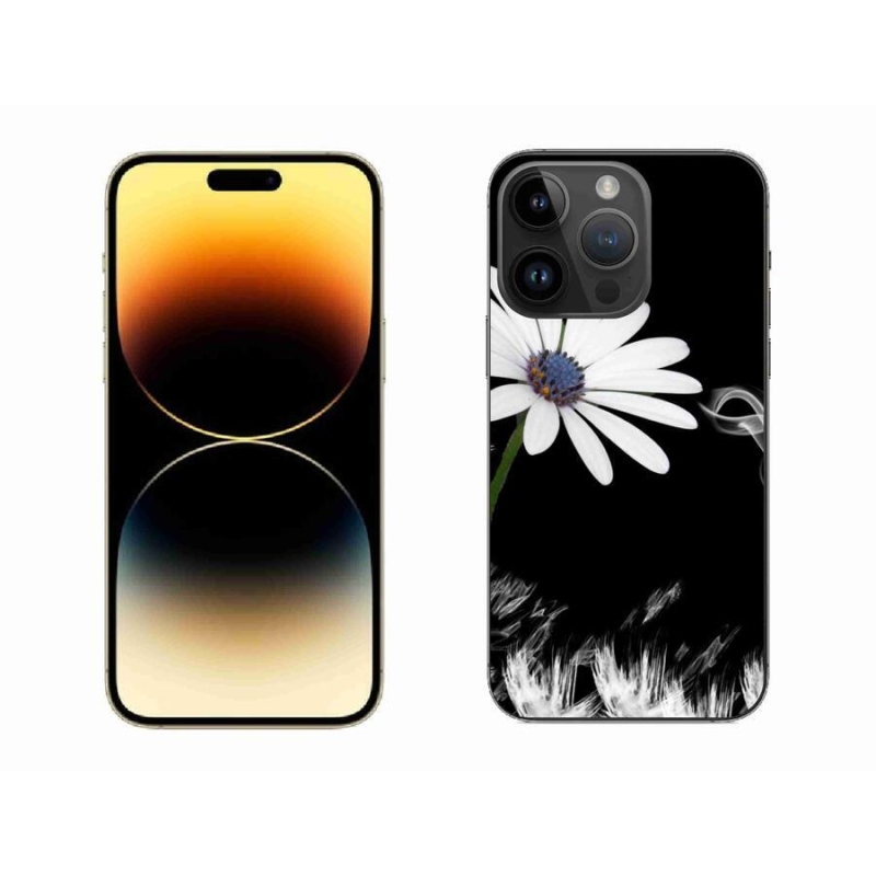 Gelový kryt mmCase na mobil iPhone 14 Pro Max 6.7 - bílá květina