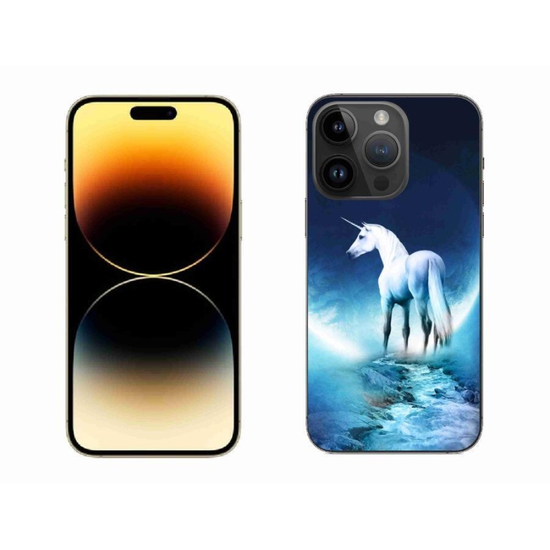 Gelový kryt mmCase na mobil iPhone 14 Pro Max 6.7 - bílý jednorožec