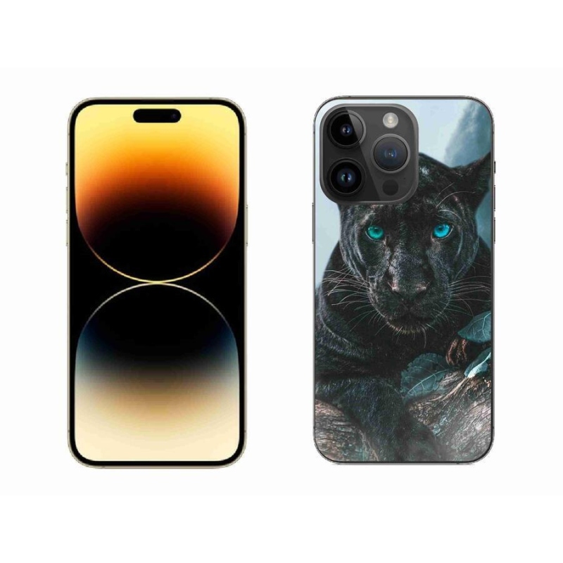 Gelový kryt mmCase na mobil iPhone 14 Pro Max 6.7 - černý panter