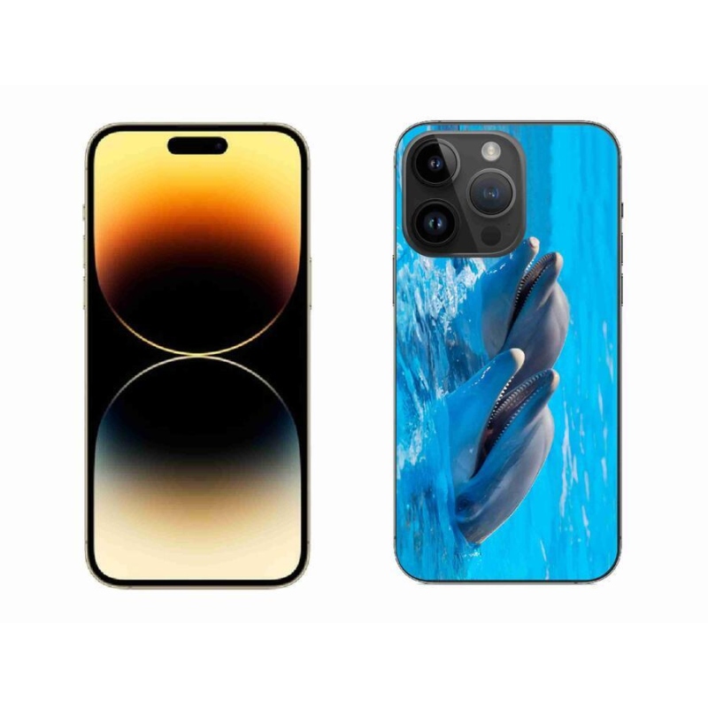 Gelový kryt mmCase na mobil iPhone 14 Pro Max 6.7 - delfíni