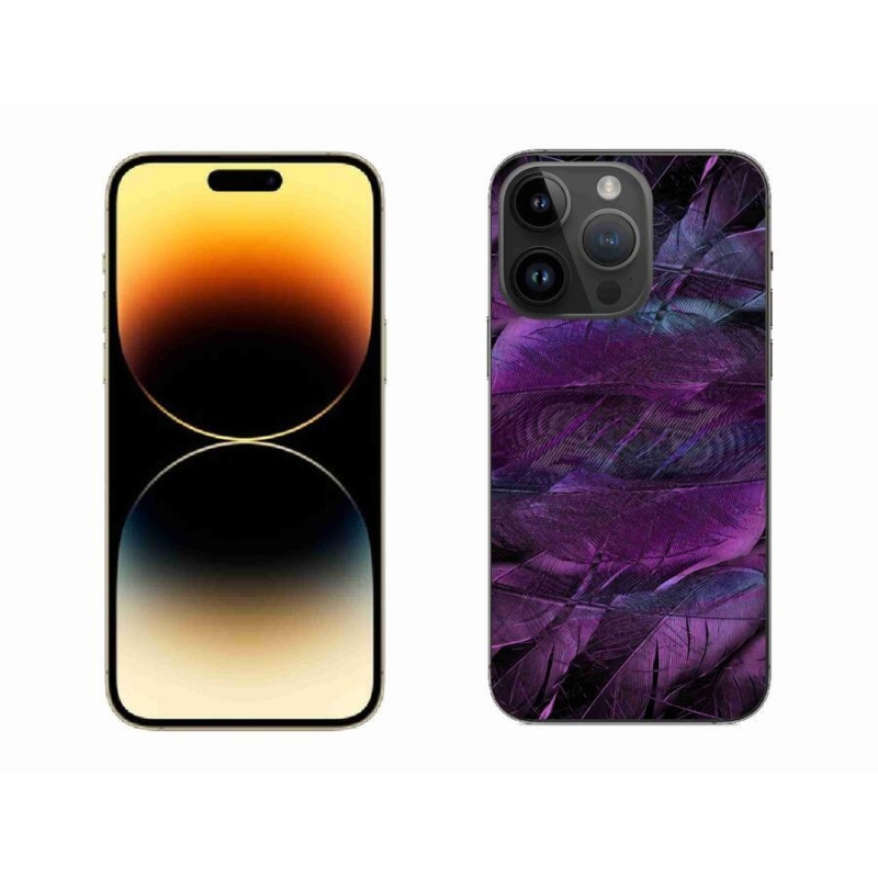 Gelový kryt mmCase na mobil iPhone 14 Pro Max 6.7 - fialová pírka