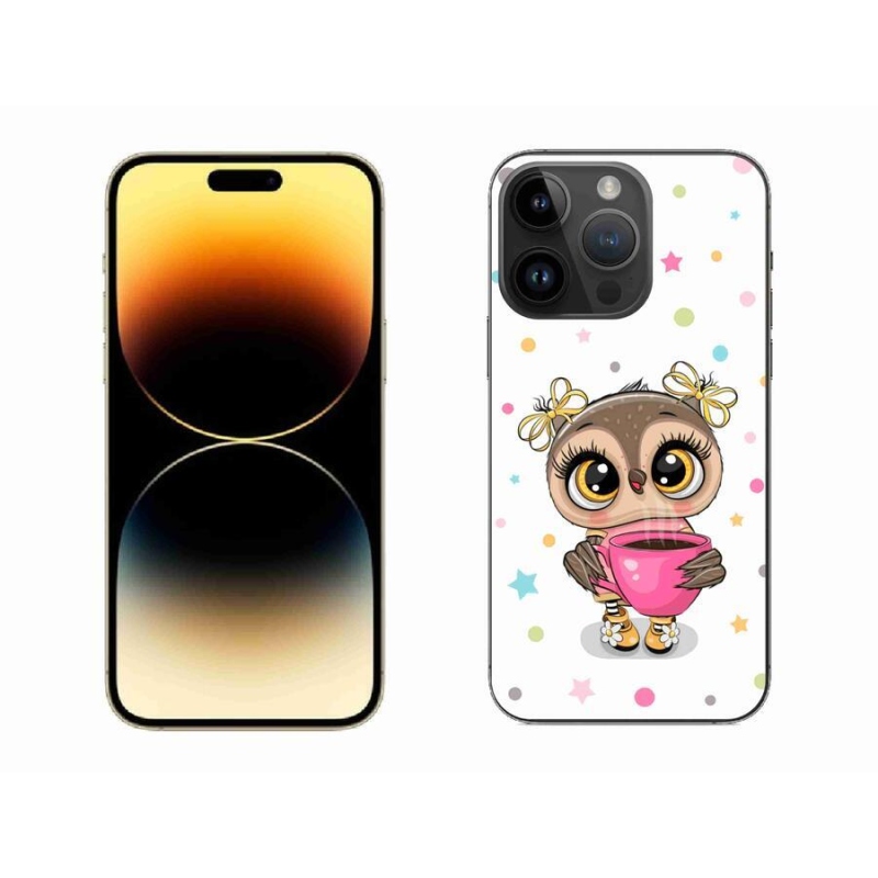 Gelový kryt mmCase na mobil iPhone 14 Pro Max 6.7 - kreslená sovička