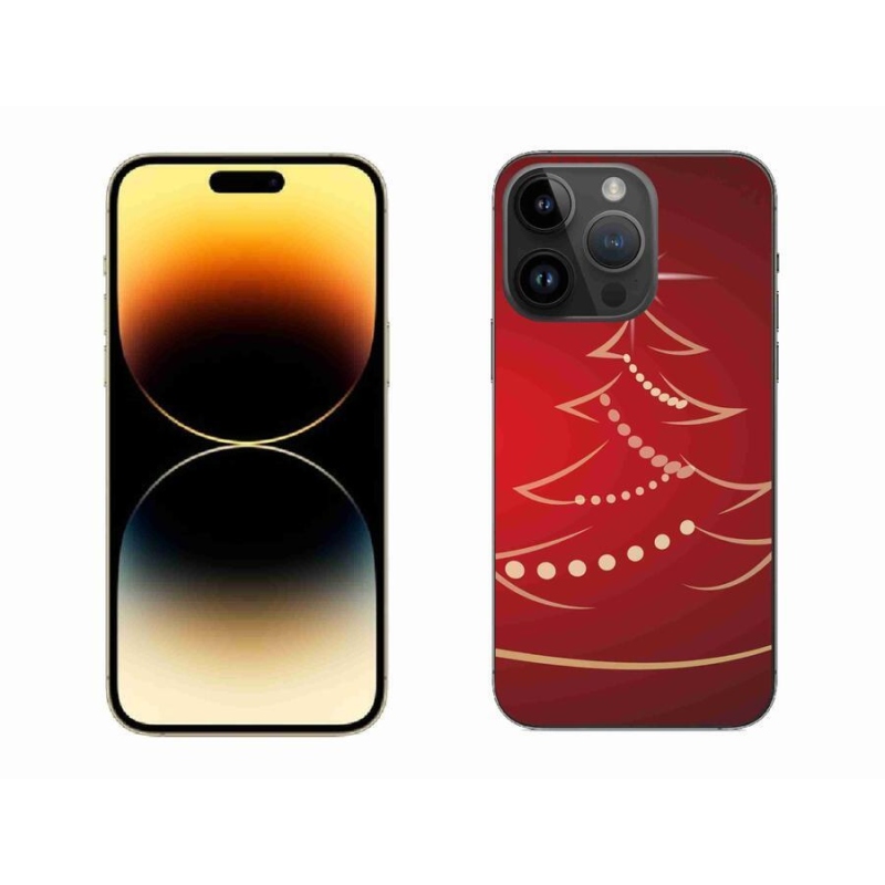Gelový kryt mmCase na mobil iPhone 14 Pro Max 6.7 - kreslený vánoční stromek