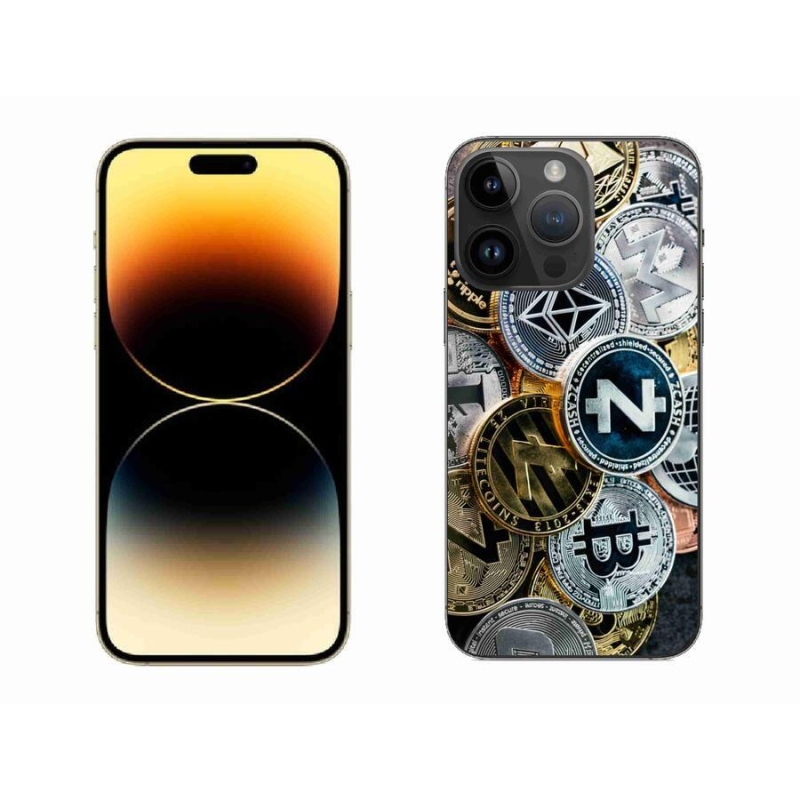 Gelový kryt mmCase na mobil iPhone 14 Pro Max 6.7 - kryptoměny