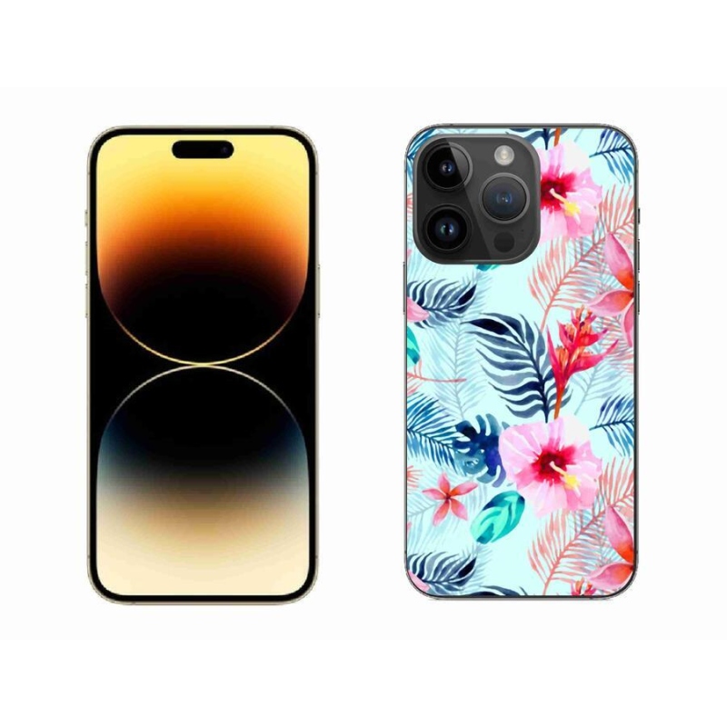 Gelový kryt mmCase na mobil iPhone 14 Pro Max 6.7 - květiny