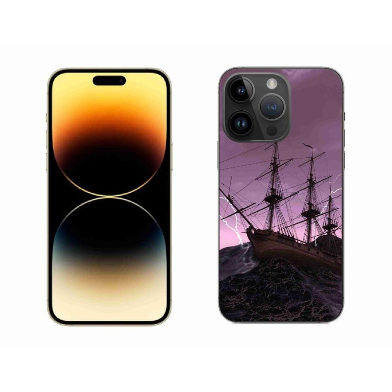 Gelový kryt mmCase na mobil iPhone 14 Pro Max 6.7 - loď v bouři