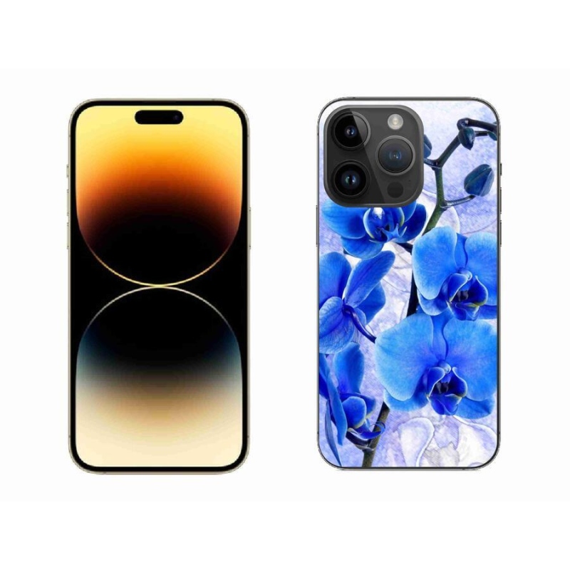 Gelový kryt mmCase na mobil iPhone 14 Pro Max 6.7 - modré květy