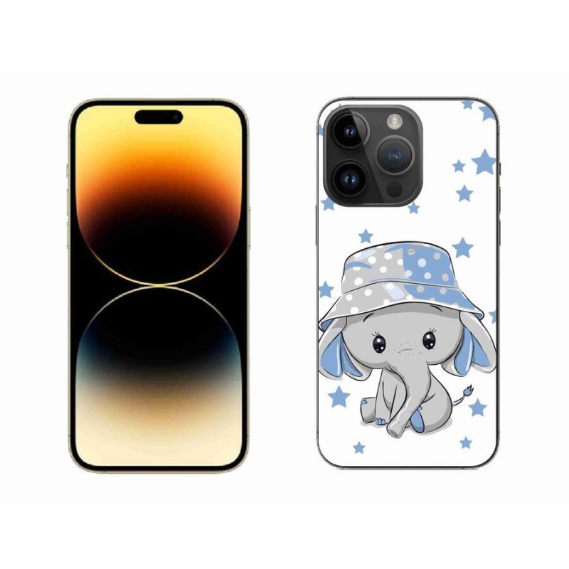 Gelový kryt mmCase na mobil iPhone 14 Pro Max 6.7 - modrý slon