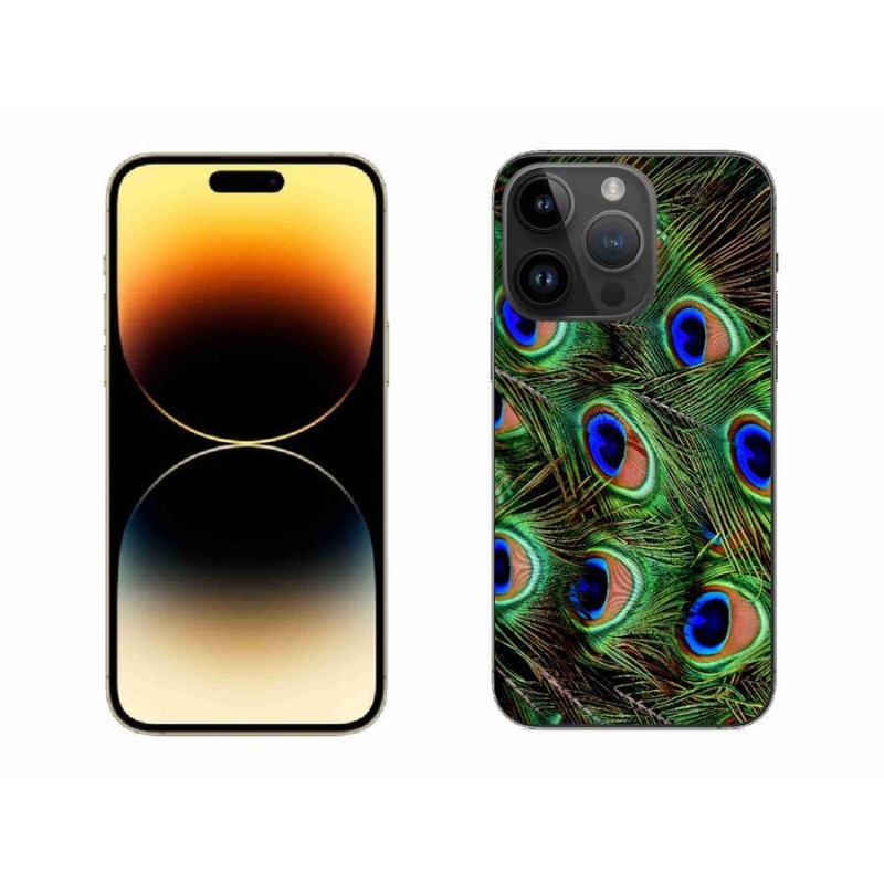 Gelový kryt mmCase na mobil iPhone 14 Pro Max 6.7 - paví peří